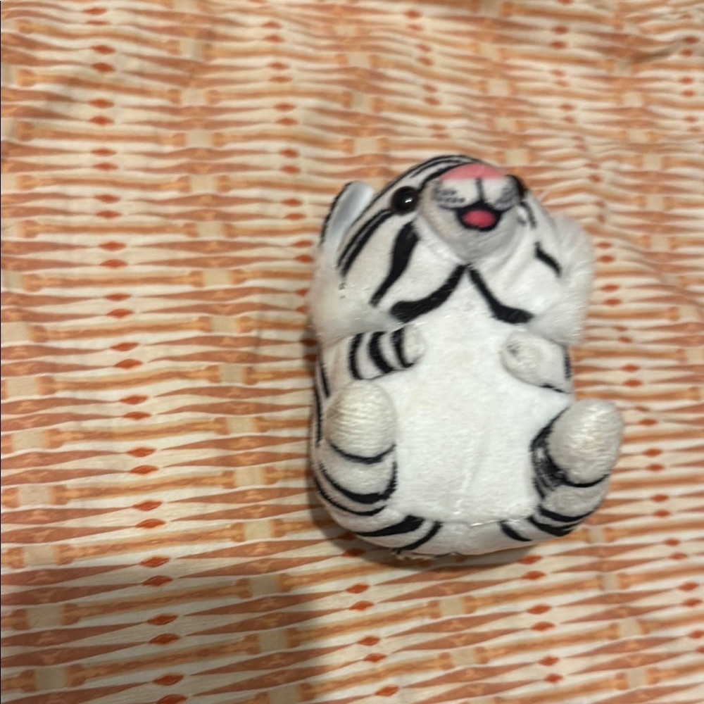 Cute White and Black Striped Plush Toy